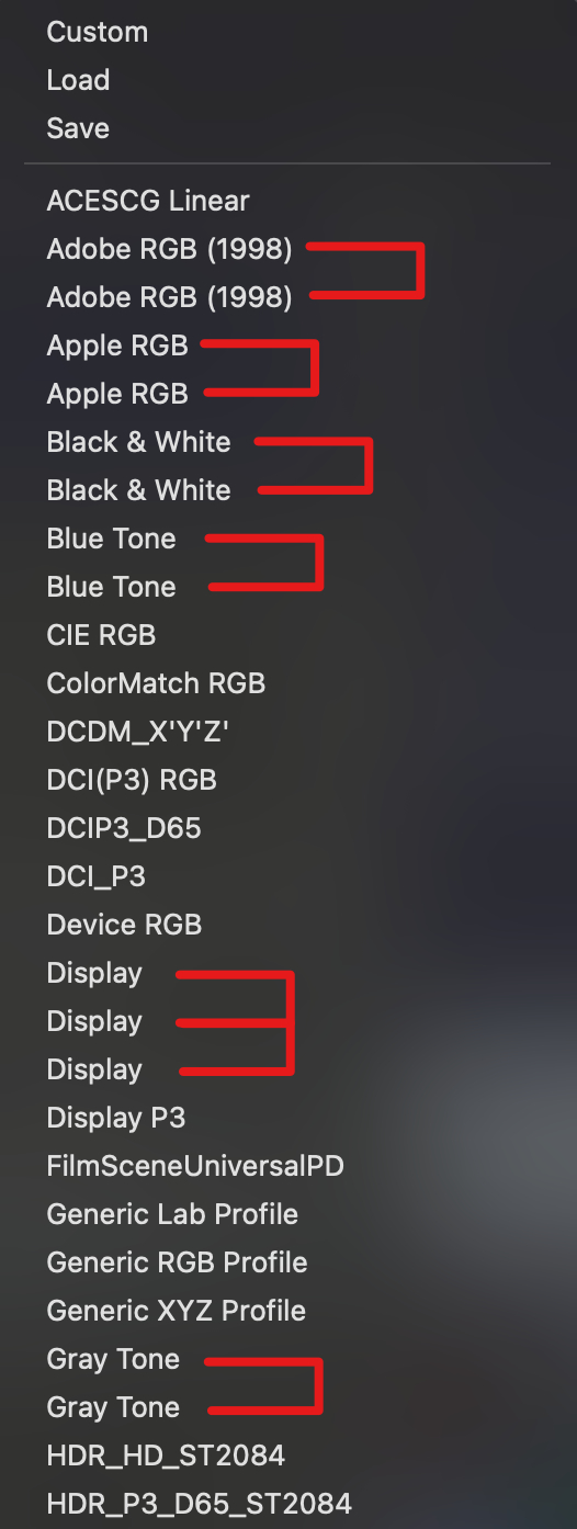 part 1 - doc setup rgb color profile dropdown dupes