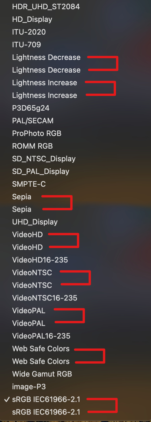 part 2 - doc setup rgb color profile dropdown dupes
